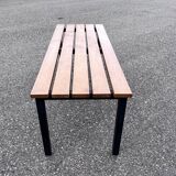 Banc industriel en acier et chêne