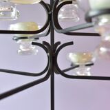Skandinavien design twelve lights chandelier 1960's metal glass