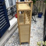 Rattan bookcase shelf unit