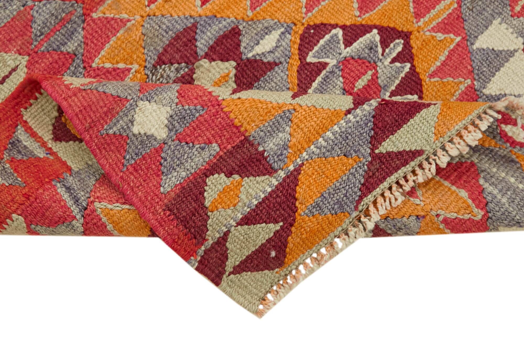 Turkish Handwoven Vintage Herki Kilim 88 cm x 334 cm