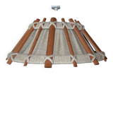 Scandinavian wooden and linen suspension from the GDR, 1970.