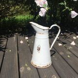 Large old enamelled broc