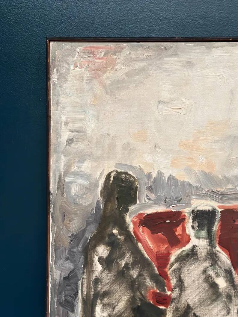 Original Danish Oil on Canvas“Figurative Composition” by Max Bilde