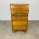 Commode chiffonnier pied compas, années 50, bois