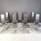 Vintage dining chairs by Giancarlo Vegni for Fasem, set of 8, 1980s