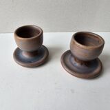 Set of 2 ceramic egg cups Signed Ludovic