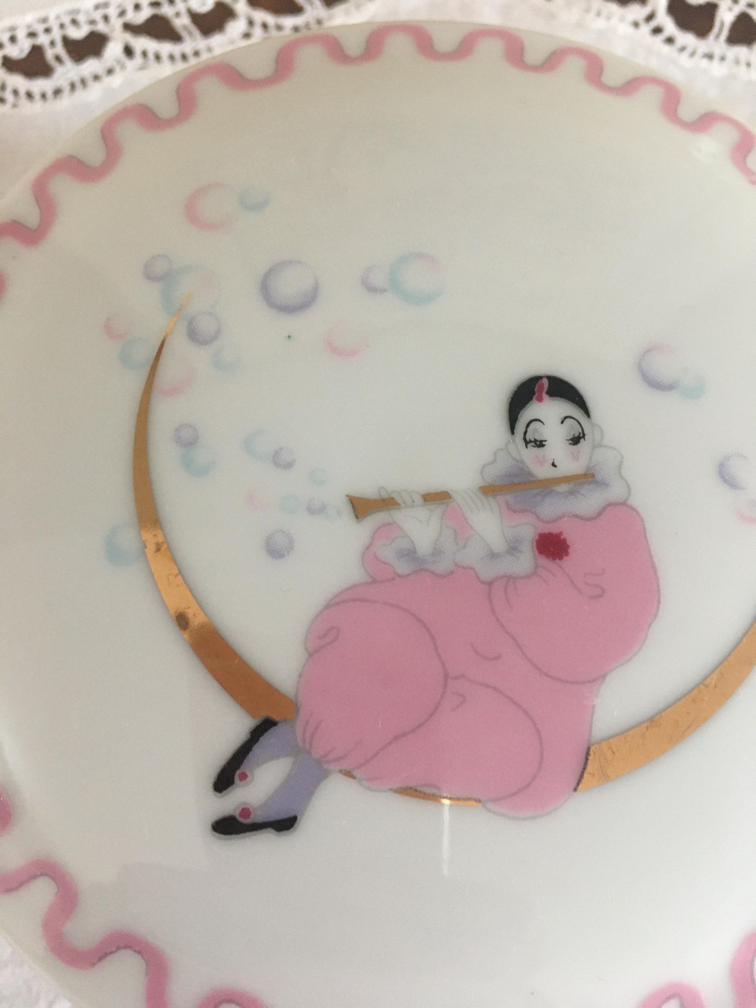 Jewelry box/candy maker in porcelain Pierrot La Lune
