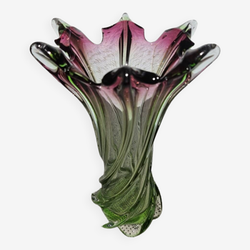 Vintage twisted Murano glass vase, Italy, 1960s