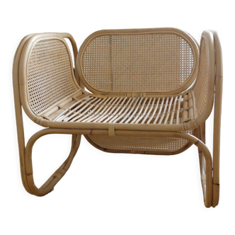 Natural rattan armchair