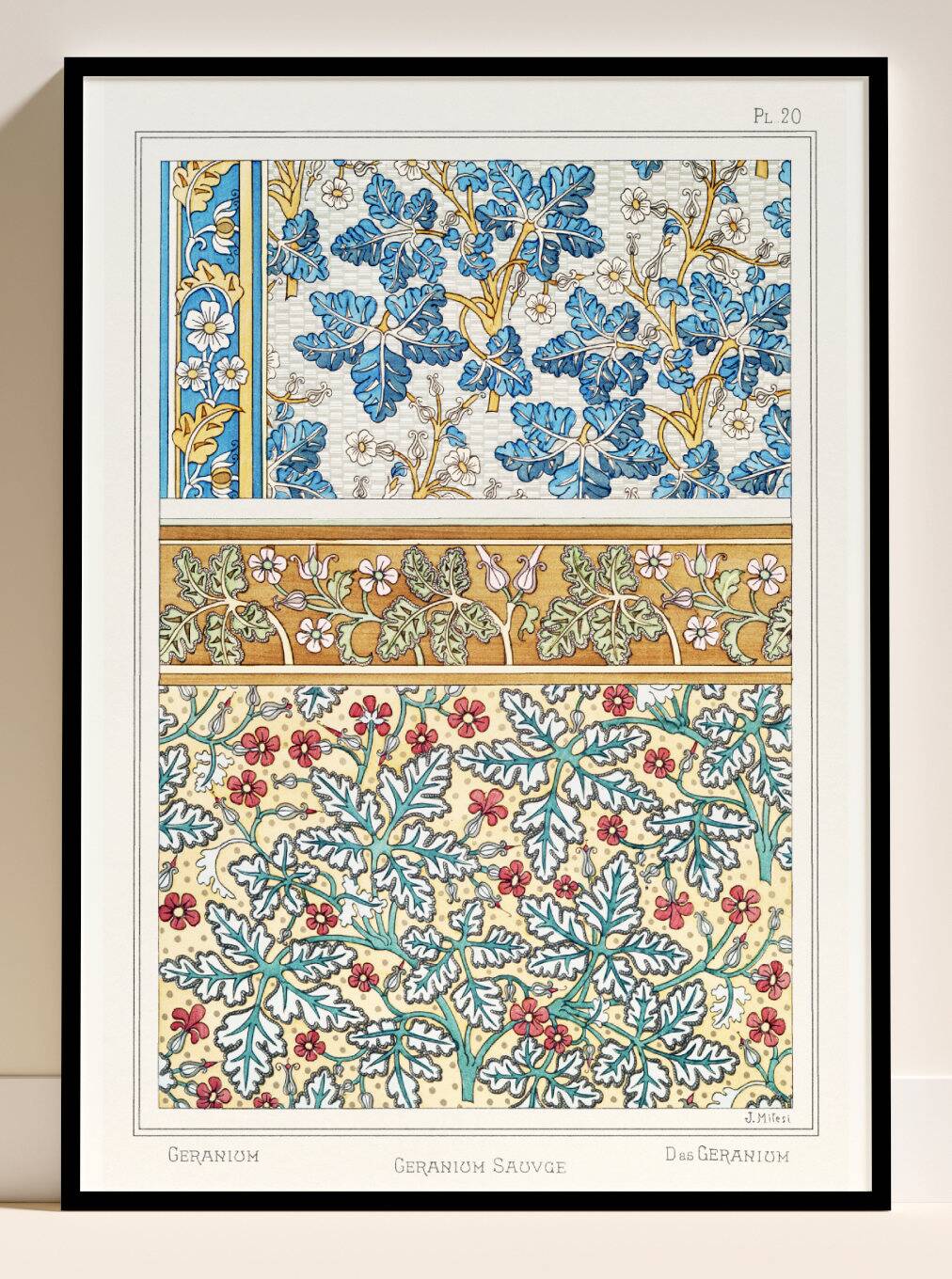 Poster “Geranium”, after an Art Nouveau lithograph from 1897