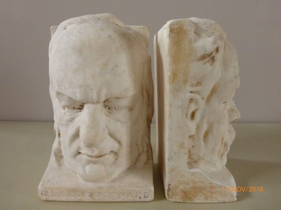 Pair of bookends in plaster