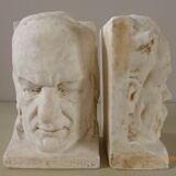 Pair of bookends in plaster