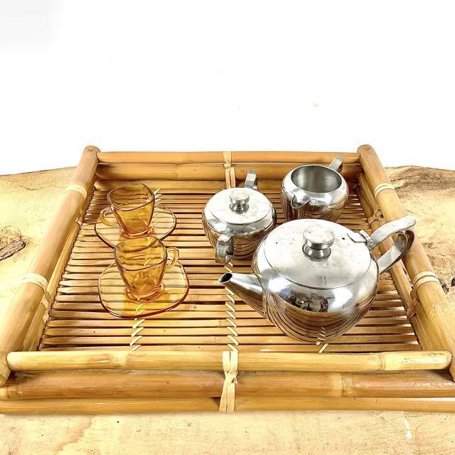Rattan serving tray