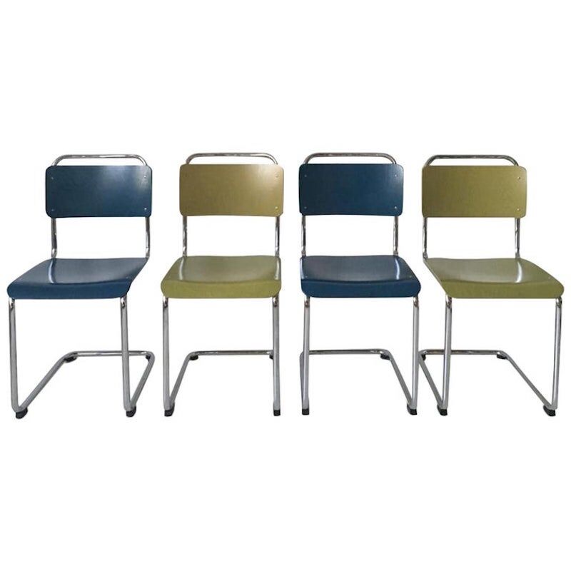 W.H. Gispen chairs, Model 101, Wood, Gebroeders van der Stroom, 2004