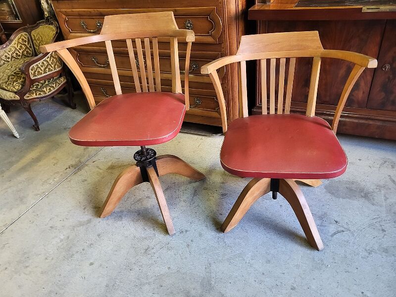 Pair of adjustable office chairs vintage 1960