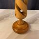 PAIR OF LEMON WOOD CANDLESTICKS CARVED INTO SPIRAL 1970s