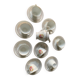 Digoin porcelain coffee service model LOUIS XV