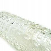 Vulkany vase, mid-century modern, olive soda glass, designed by J.S. Drost, Poland, 1970s