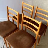 Lot de 4 chaises de salle à manger du milieu des années 1970 par Schreiber