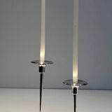 Silver-plated metal candle holder