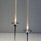 Bougeoir design en métal argenté