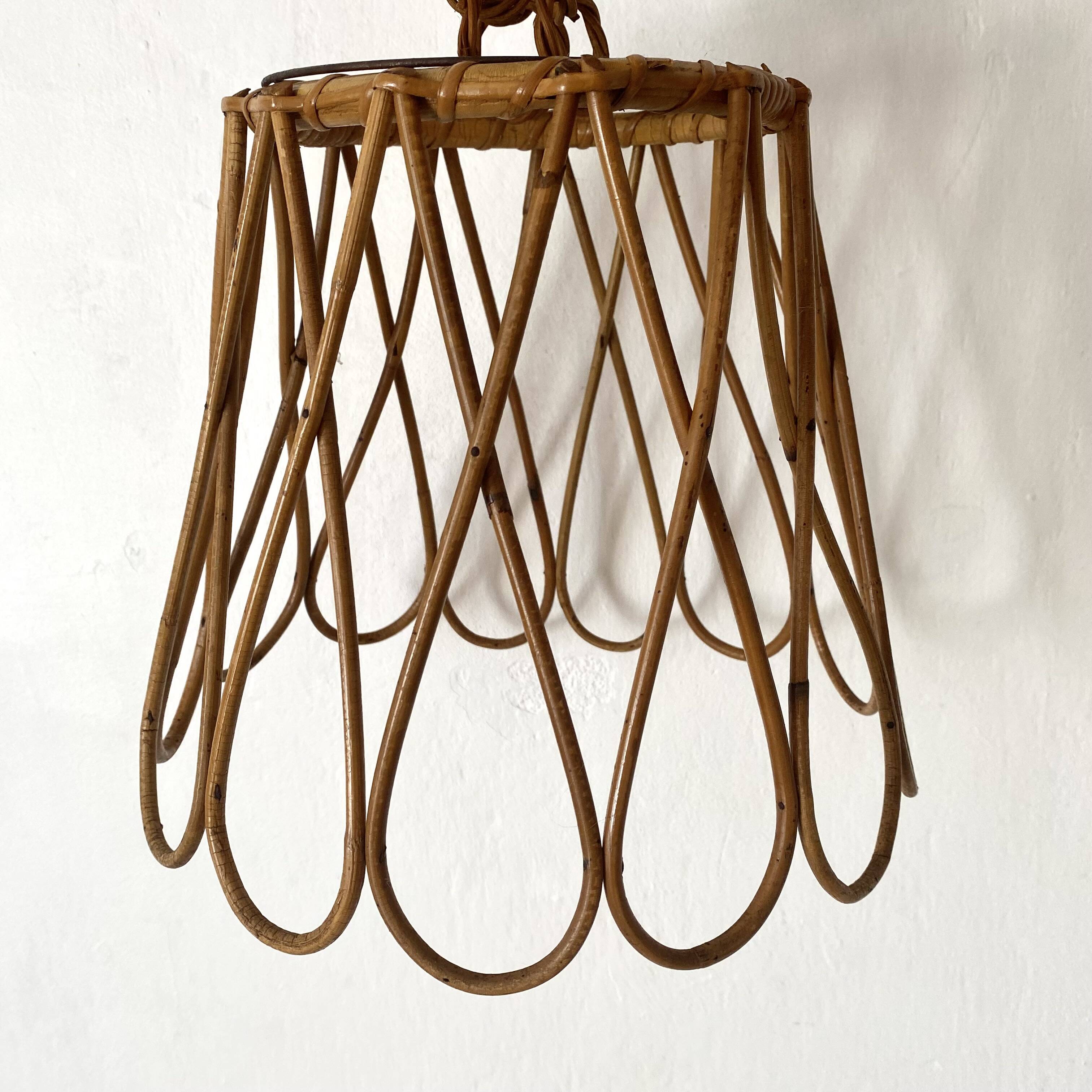 60s rattan pendant light