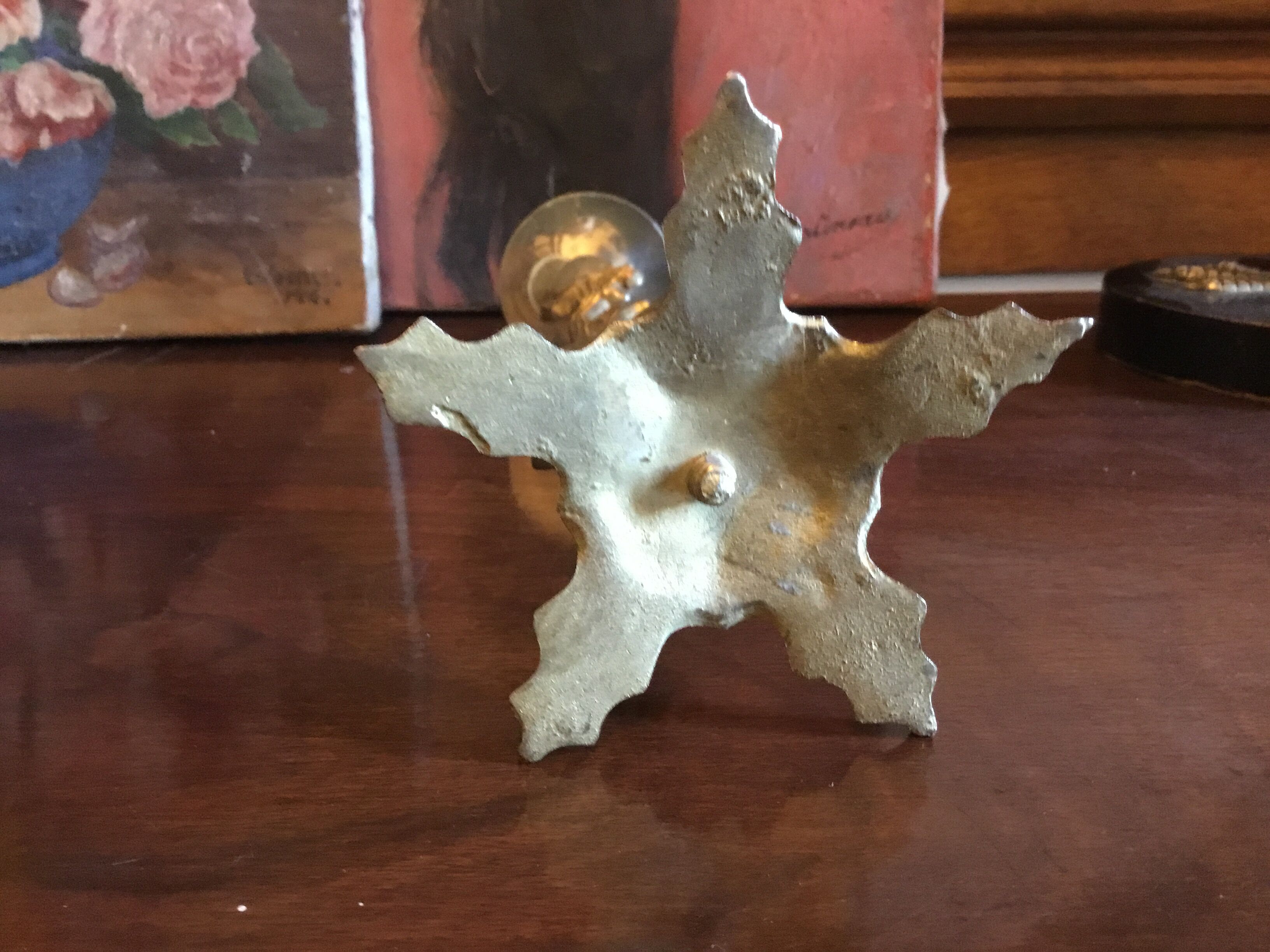 Brass flower candlestick