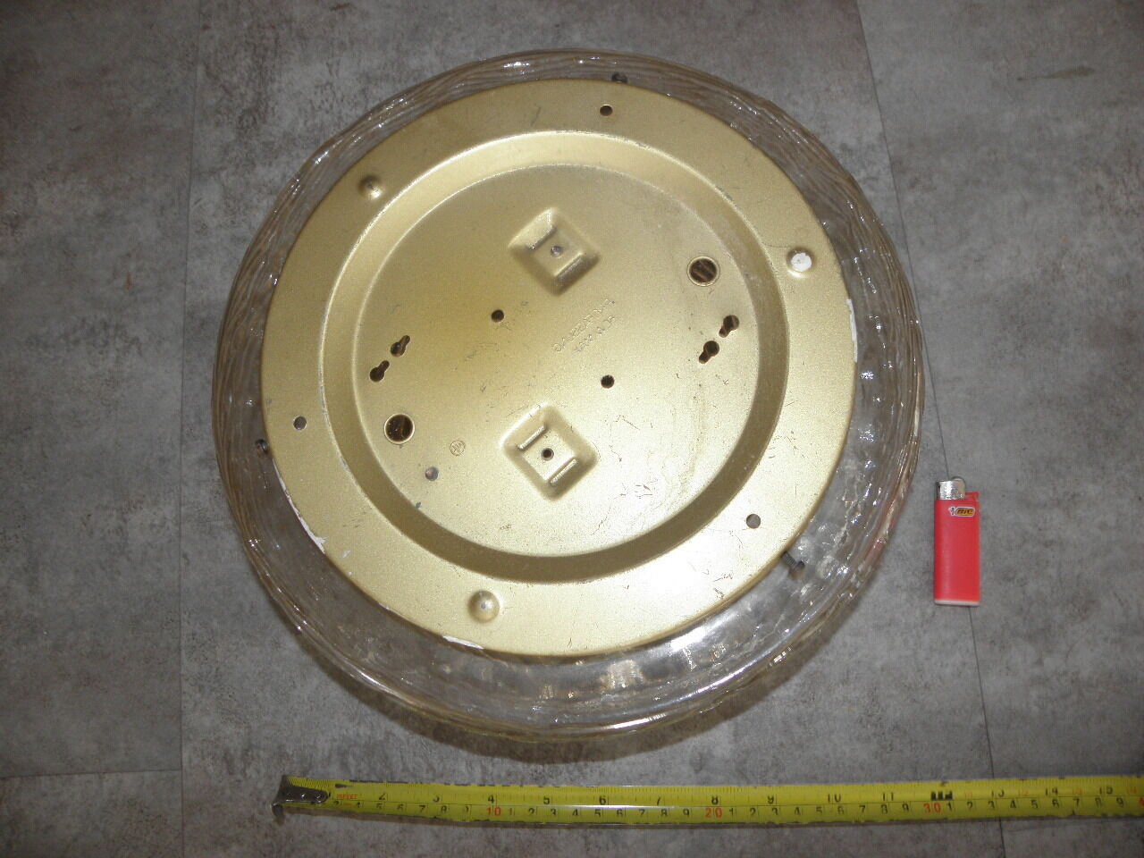 Plafonnier effet glacé en verre ambré