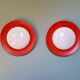 Pair of XXL orange Space Age wall sconces, 1960