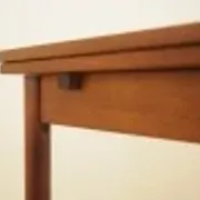Danish teak extending dining table on solid wood legs, 1970s
