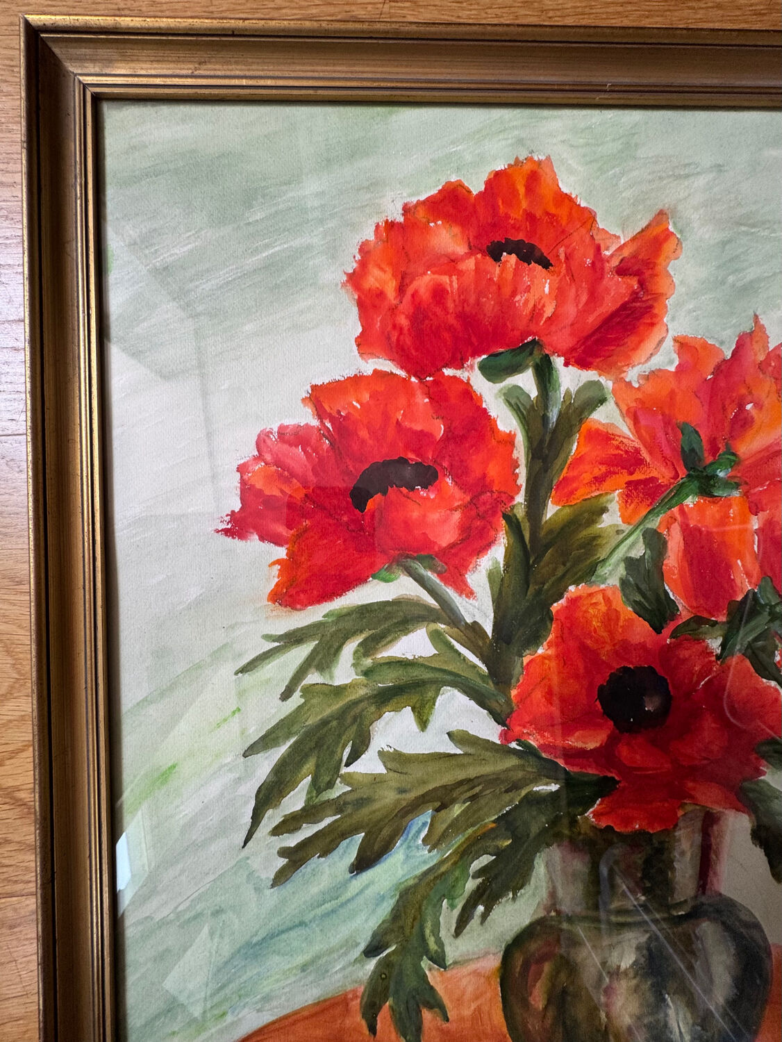 Still life with poppies, signed 20th century