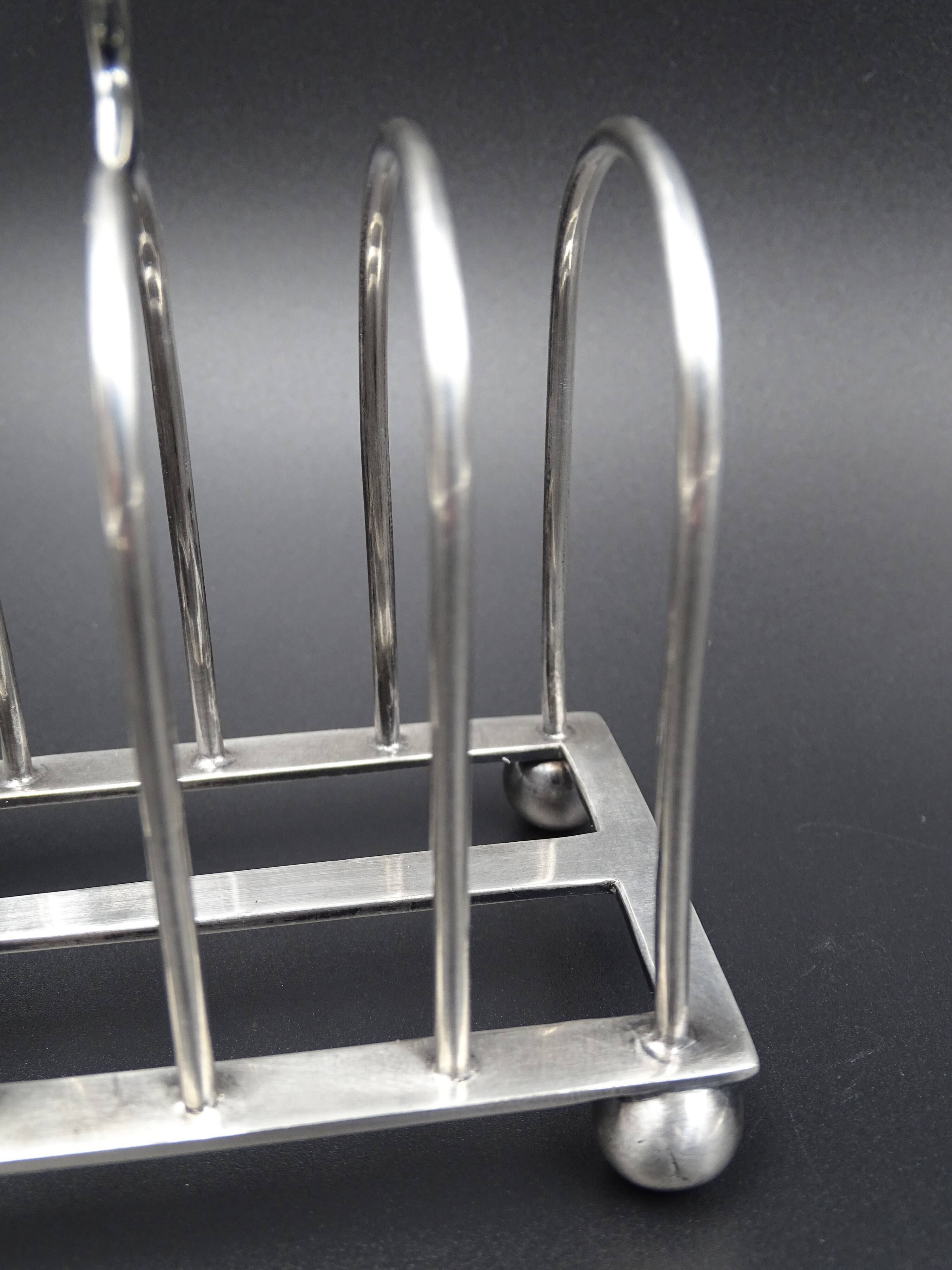 Silver metal toast carrier - circa 1940