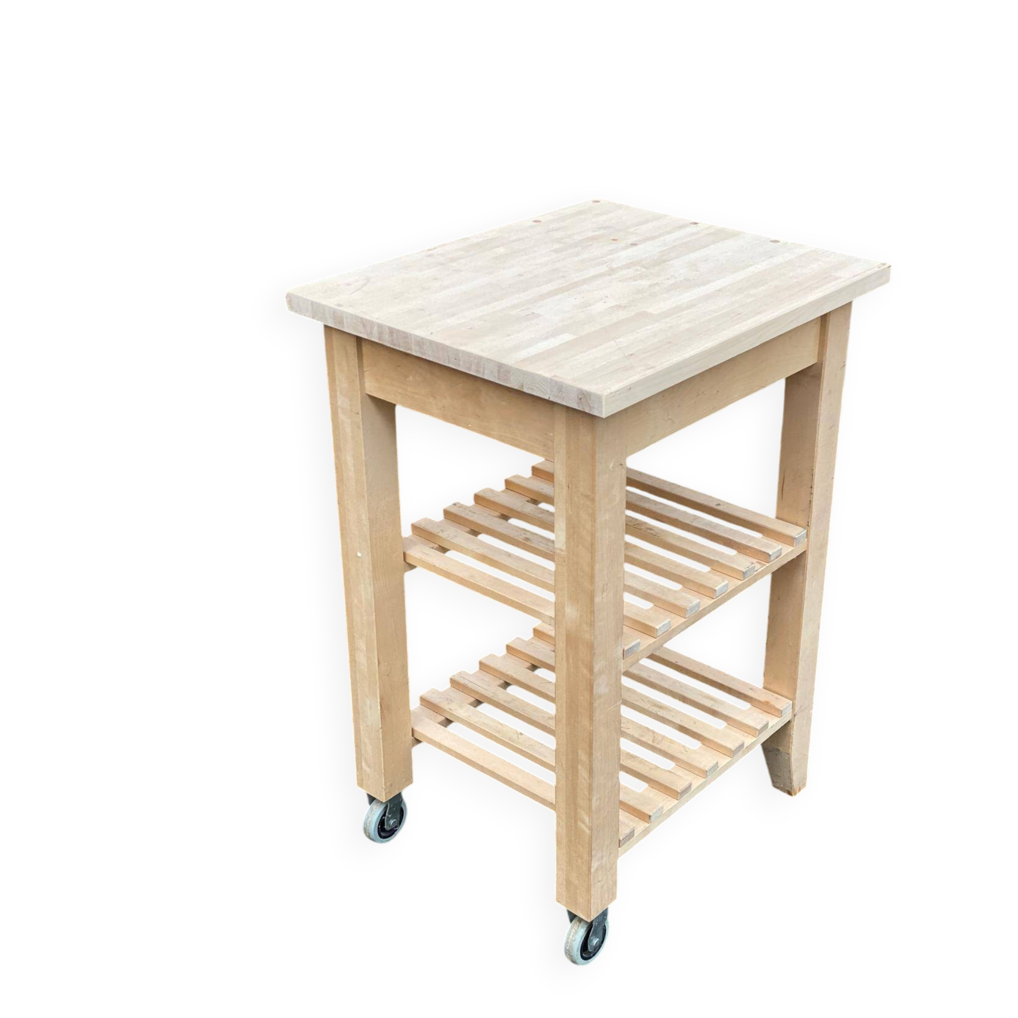 Scandinavian solid wood sideboard on wheels 85cm