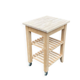 Scandinavian solid wood sideboard on wheels 85cm