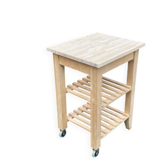 Scandinavian solid wood sideboard on wheels 85cm