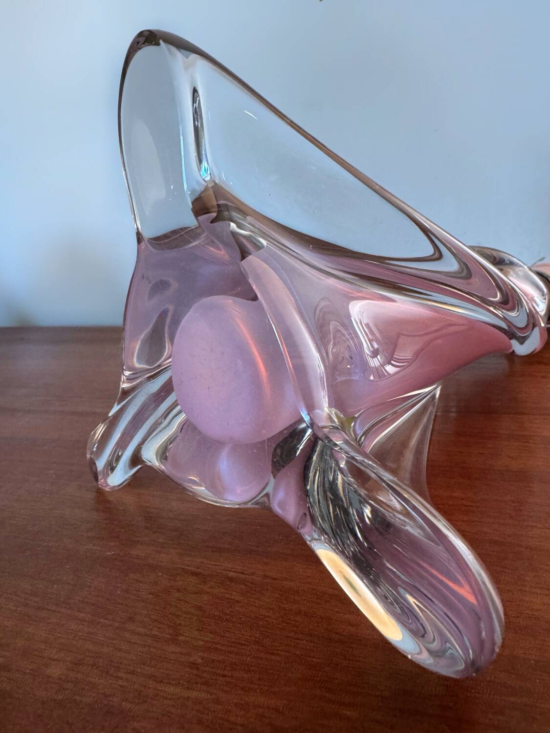 60s transparent and pink crystal lamp