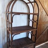Vintage rattan bookcase