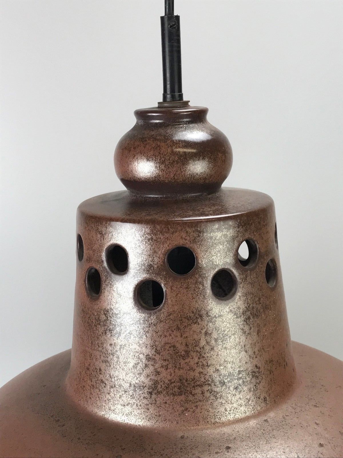 60s 70s Lamp Light Ceiling Lamp Ceramic Mid Century Space Age Brown