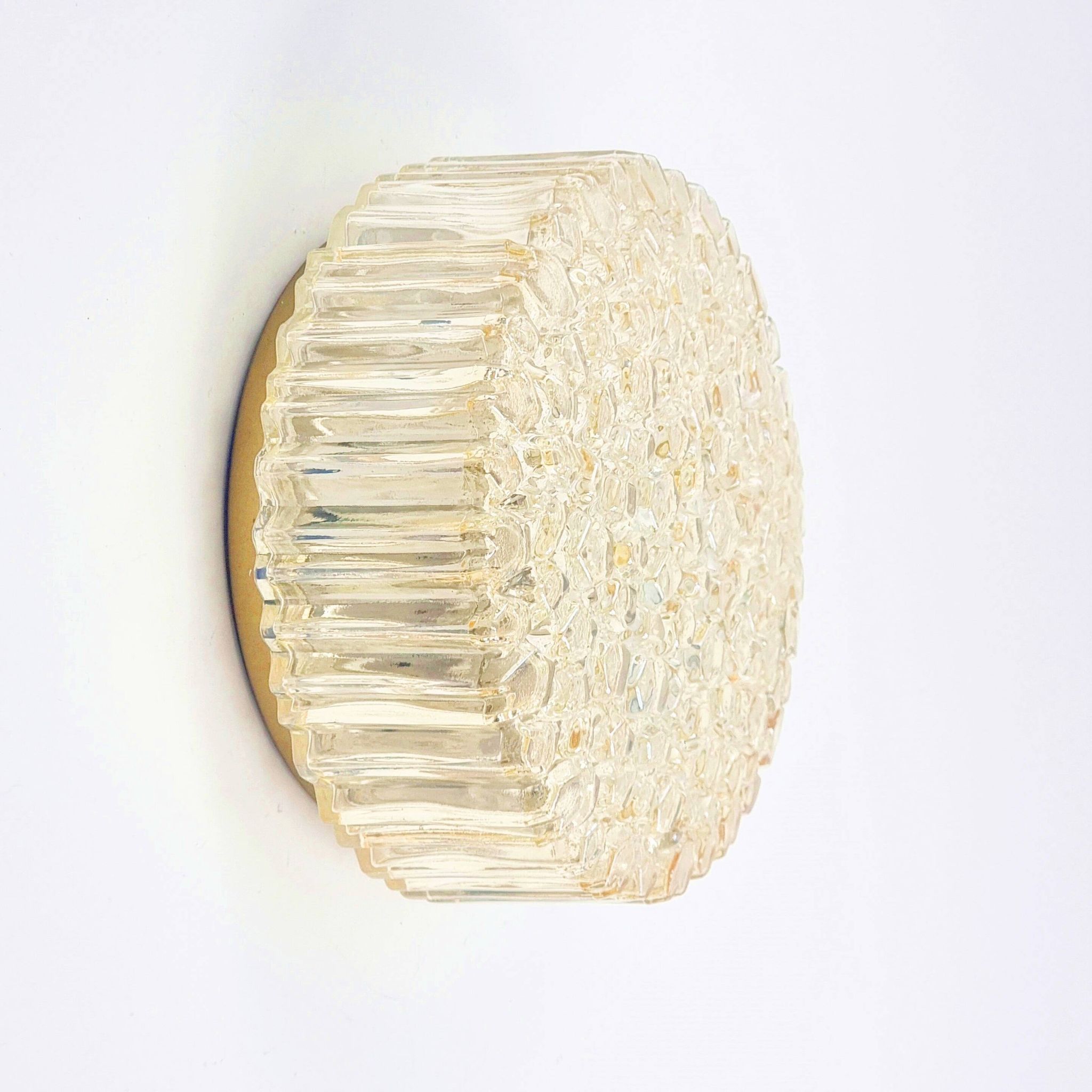 Mid-Century Amber Bubble Glass Wall Lights/Sconces by Helena Tynell for Limburg, 1970s