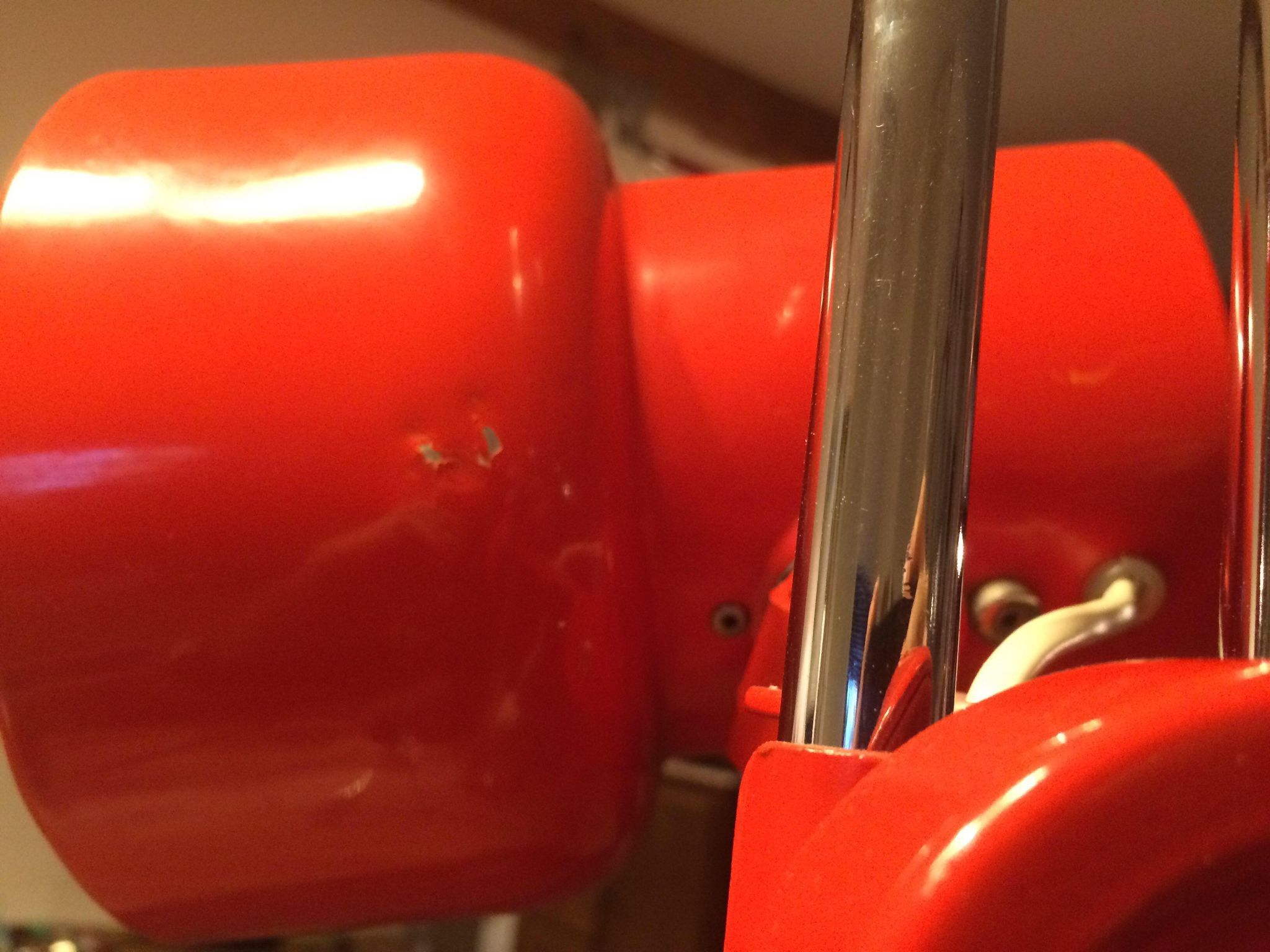 Lamppost for Ikea, space age, orange spot, 70s