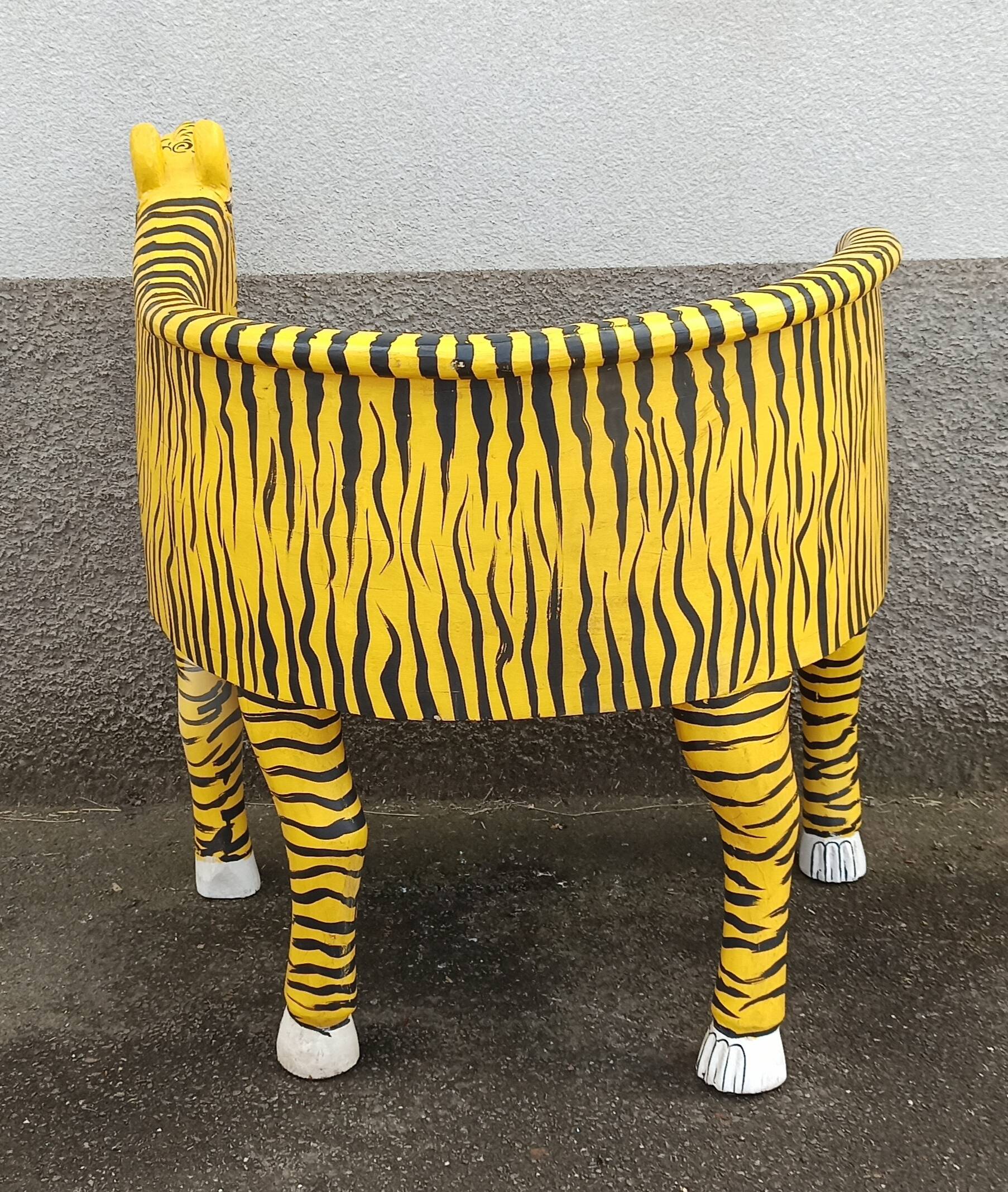 “Tiger” look wooden armchair