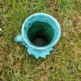 Green and blue lava ceramic pot pitcher