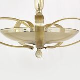Tall art deco curved glass ceiling light from esc zukov, 1940s