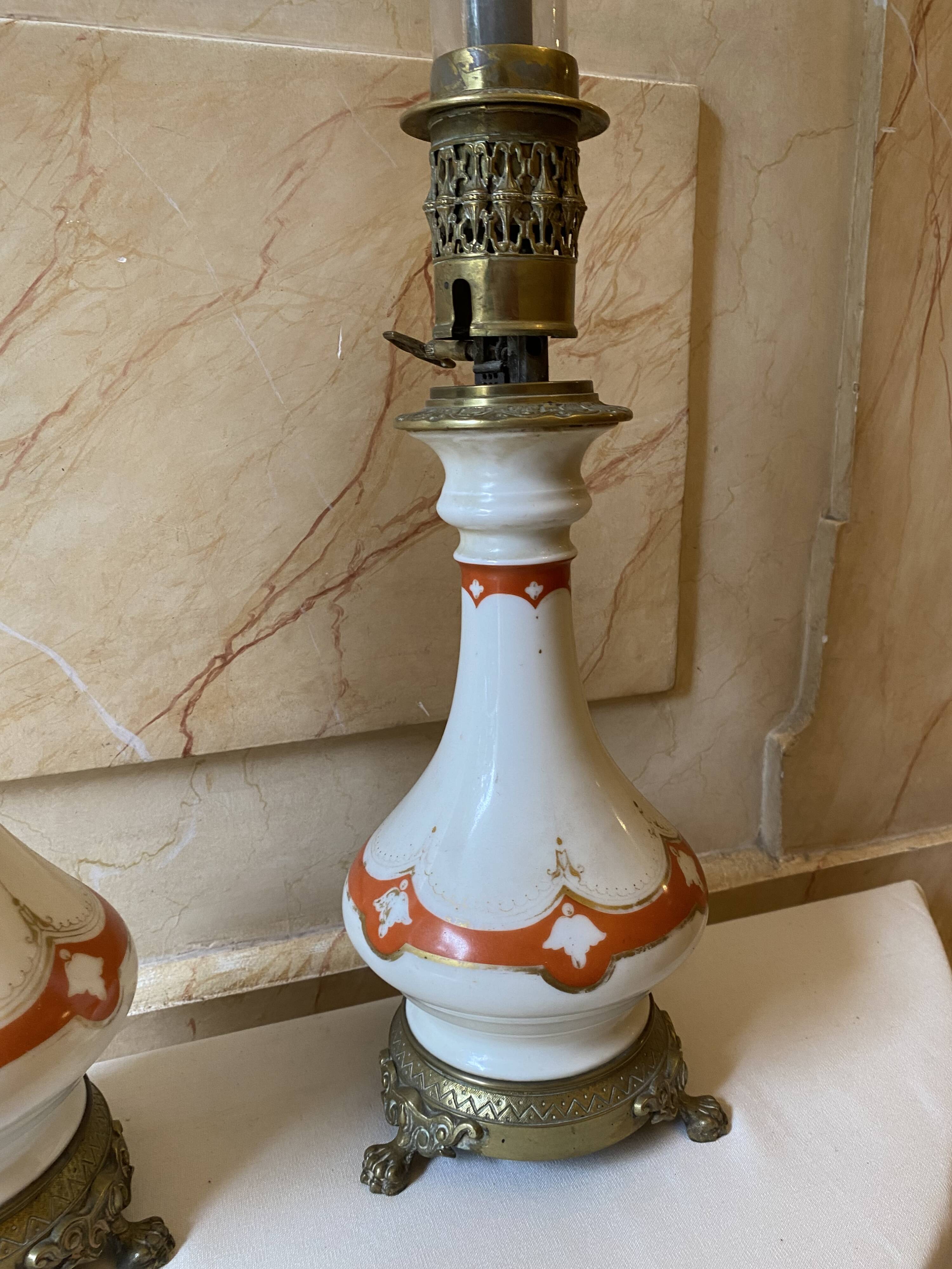 Paire de lampes à pétrole Napoléon III