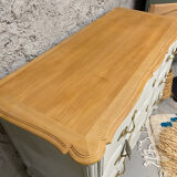 Commode louis XV blanche et bois brut