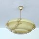 Art Deco Pendant Light, Marble Glass Amber Ivory, Alabaster Style, Vintage Chandelier