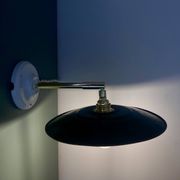 Vintage green enamelled sheet metal wall lamp shade - 1 -