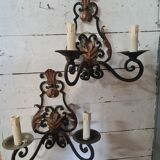 2 wrought iron sconces