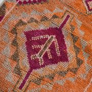 3x11 Pumpkin Orange Vintage Runner Rug, Wool Runner Rug, 77x326Cm