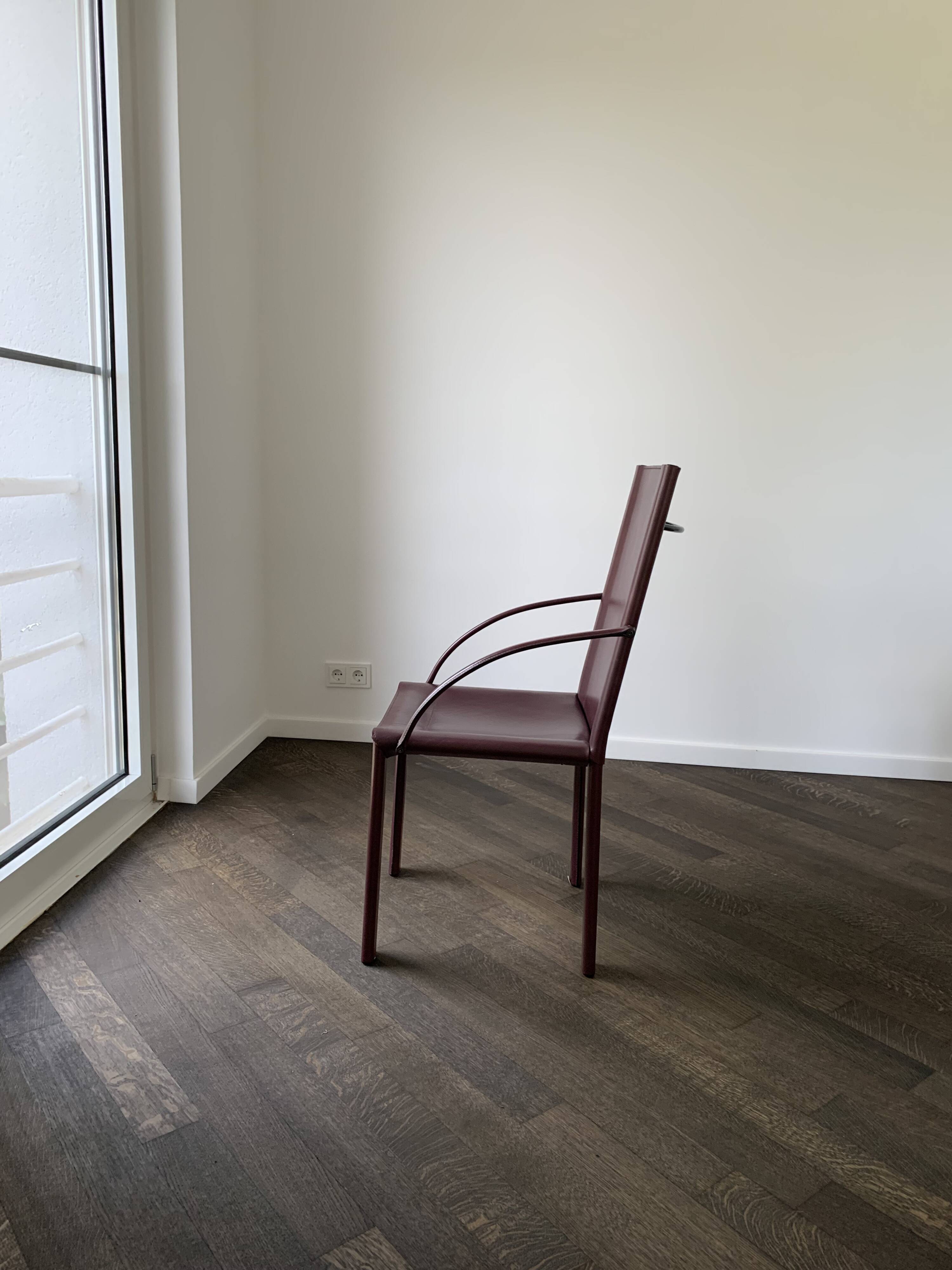 Leather armchair designed by Carlo Bartoli for Matteo Grassi